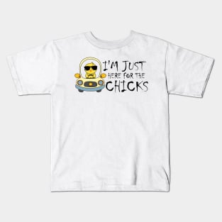 Kids Im Just Here For The Chicks Cute Easter Boys Kids Toddler Kids T-Shirt